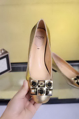 Fendi Shallow mouth flat shoes Women--004